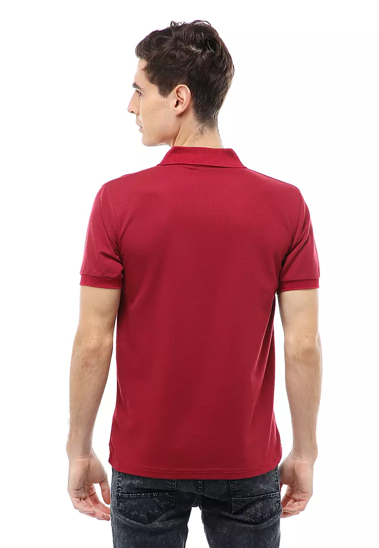 Jack Atasan Formal Pria T-Shirt Kaos Polo Polos Lengan Pendek Material Cotton ORIGINAL - Maroon