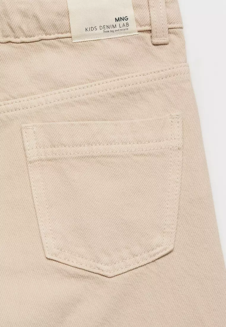 Wide Leg Low Frayed Hem Jeans