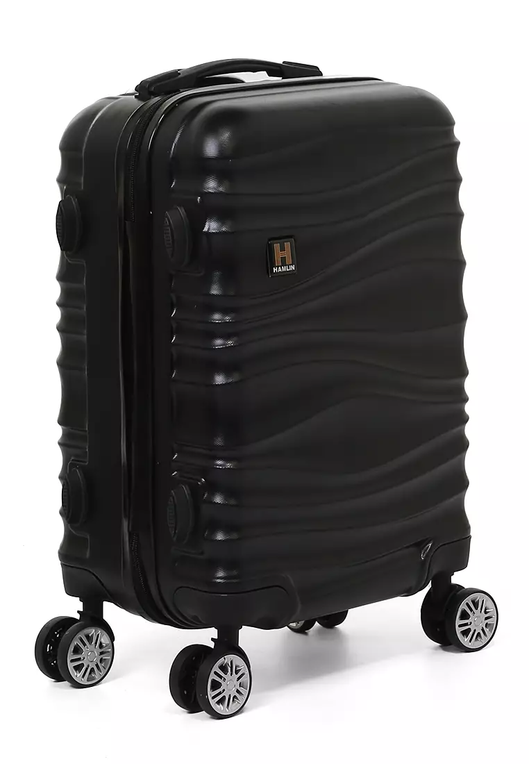 Caroline Koper Hardcase Unisex Size 18 Inch Suitcase Combination Lock Large Compartment Material ABS+PVC Coated ORIGINAL - Black