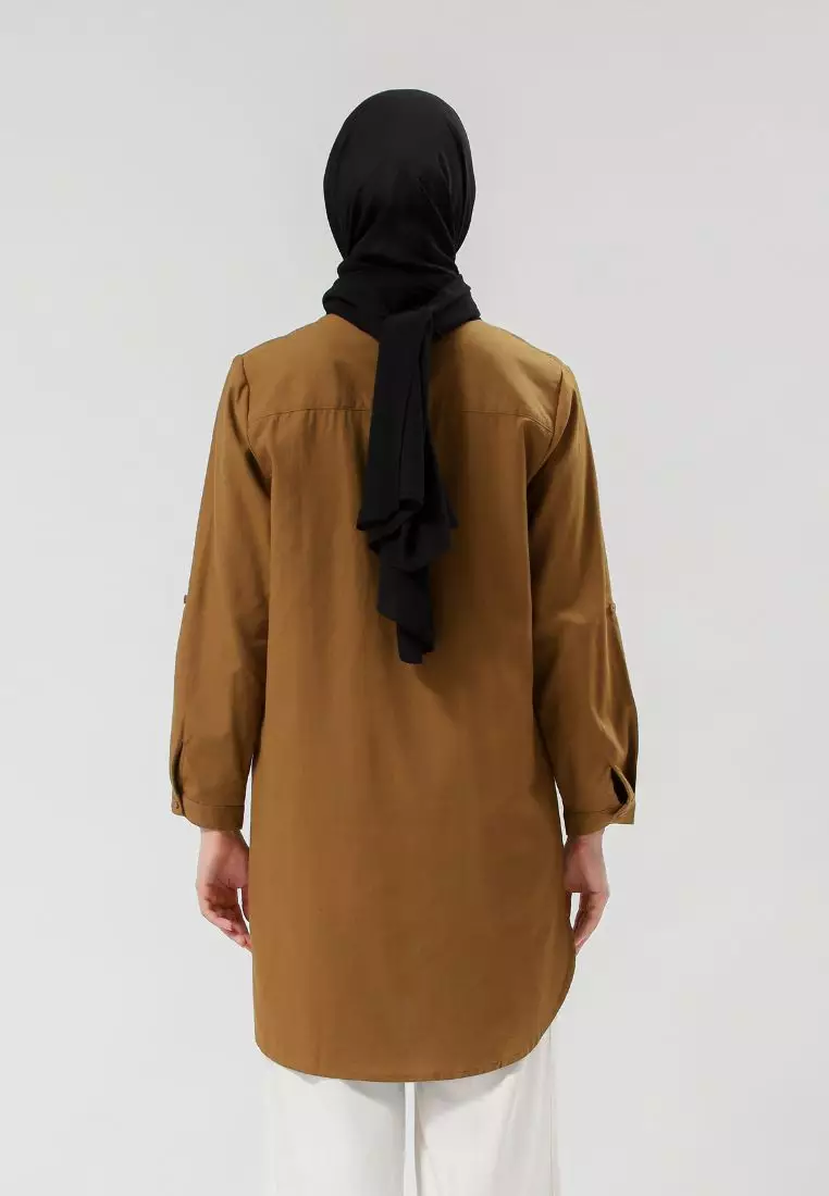 Urban Exchange Nikola Green Army Shirt - Atasan Kemeja Tunik Green Army