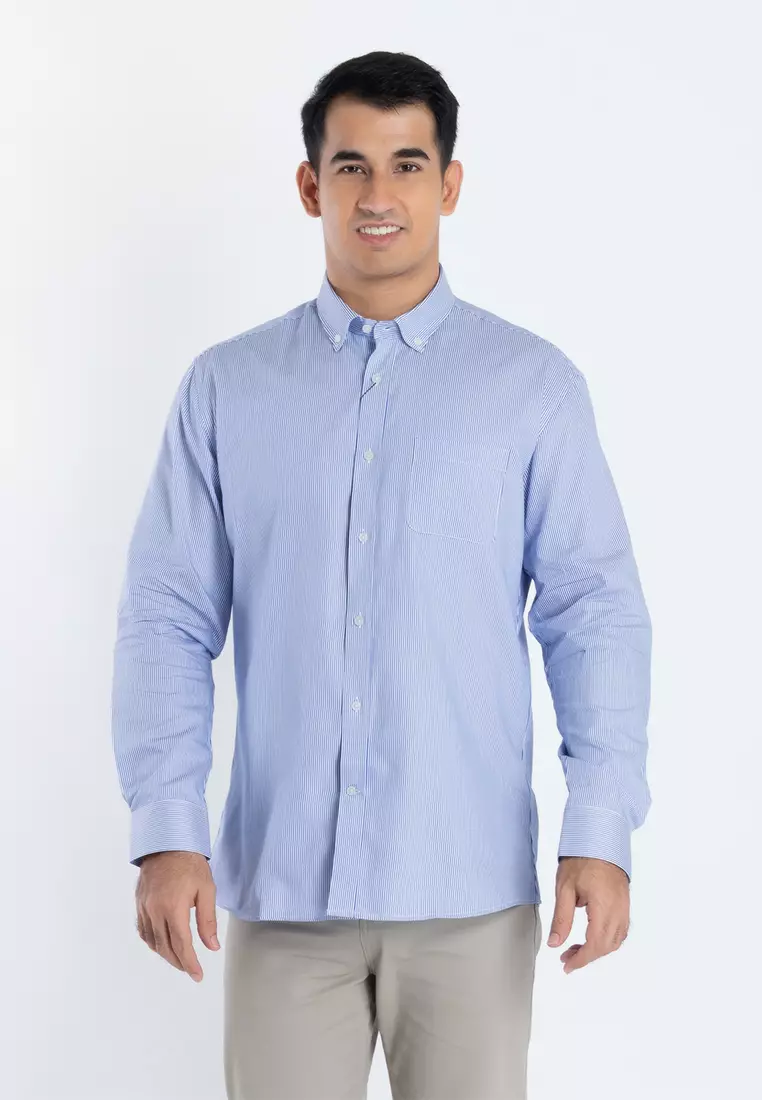Daniel Hechter Striped Dressed Shirt In Slim Fit With Trim