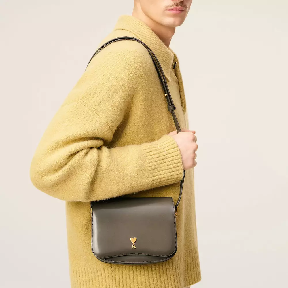 Glazed Leather Paris Paris Bag Carbon