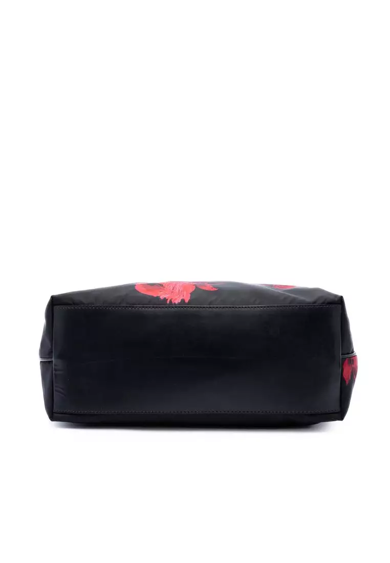 Pre-Loved Prada Tessuto Stampato Rose Shoulder Bag
