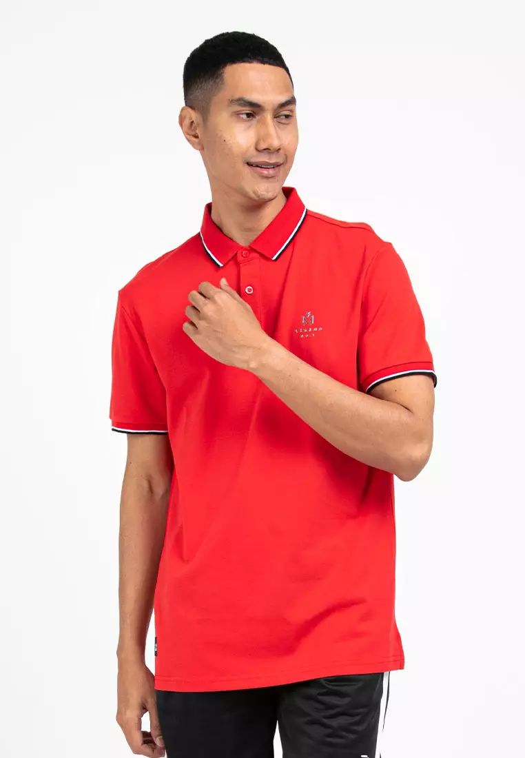 Forest Premium Weight Cotton Polo Tee 220gsm Interlock Knitted Polo T Shirt | 23761-51Red