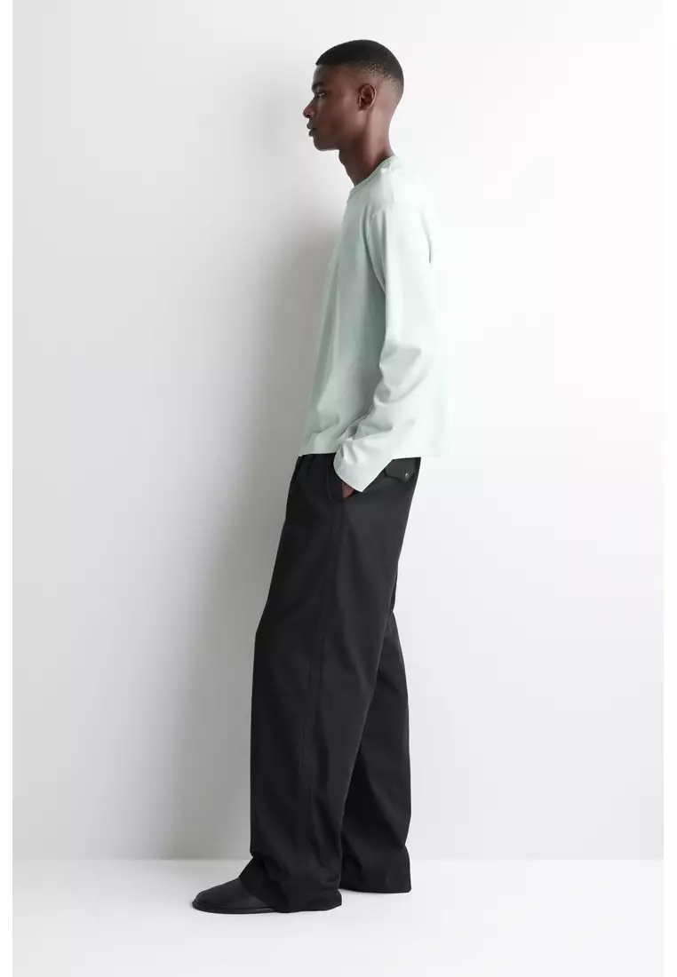 RELAXED JERSEY INTERLOCK LONG-SLEEVED T-SHIRT