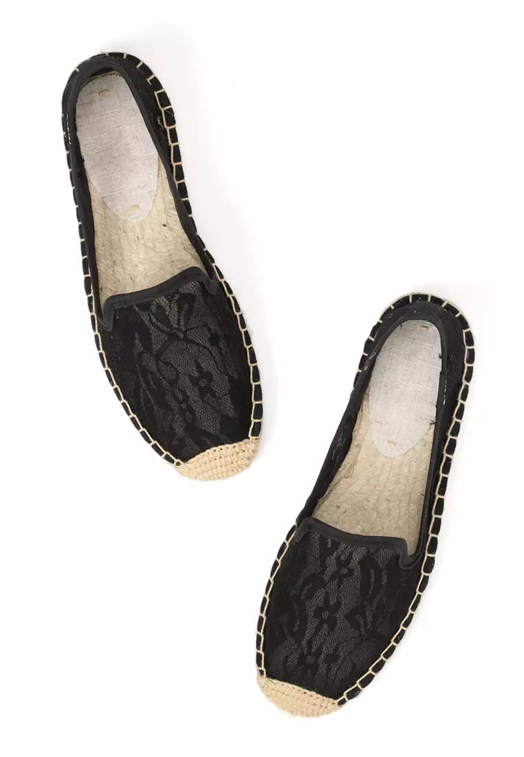 透氣蕾絲草編麻底鞋 HB008