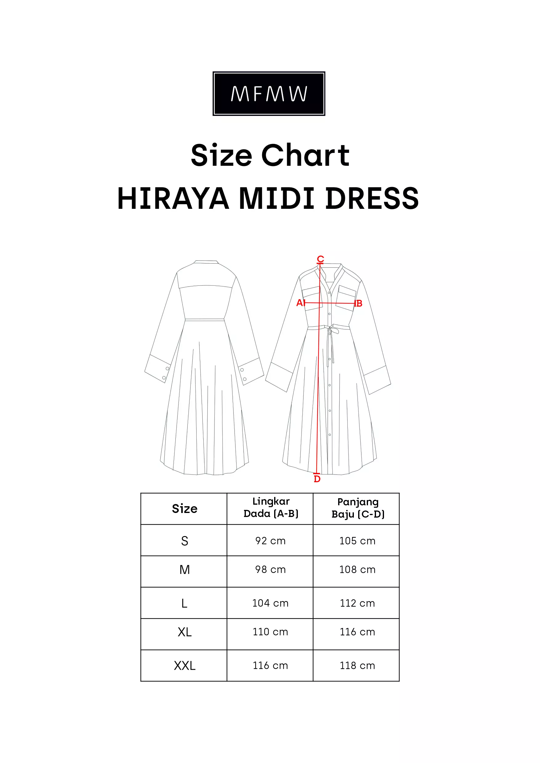 MFMW Hiraya Midi Dress Biru Motif Salur