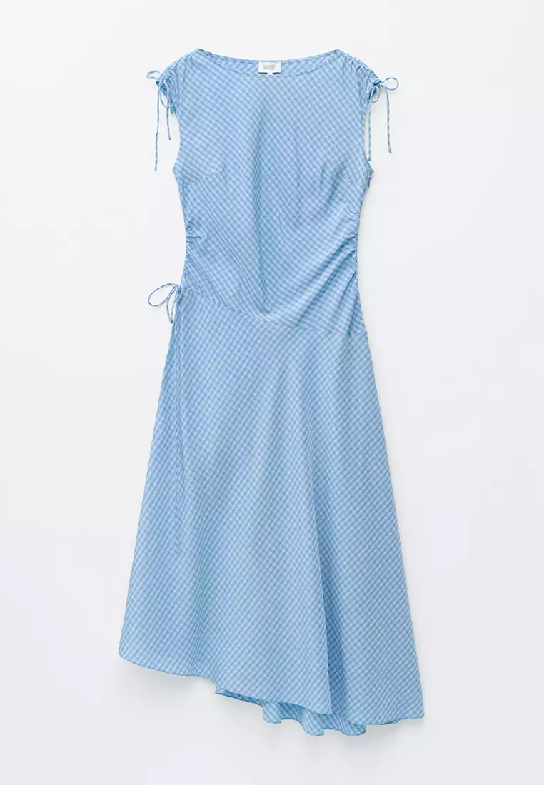 Asymmetric Draped Midi Dress