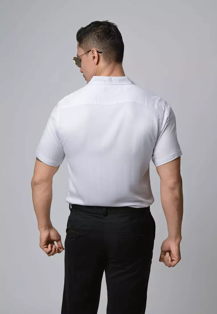 Viscose Ultra White Casual Shirt SS