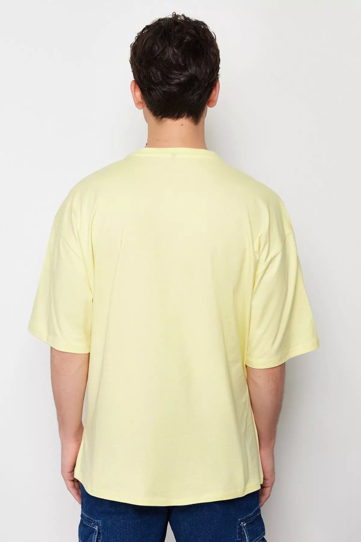 Yellow Oversize/Wide Cut 100% Cotton T-Shirt TMNSS22TS0318