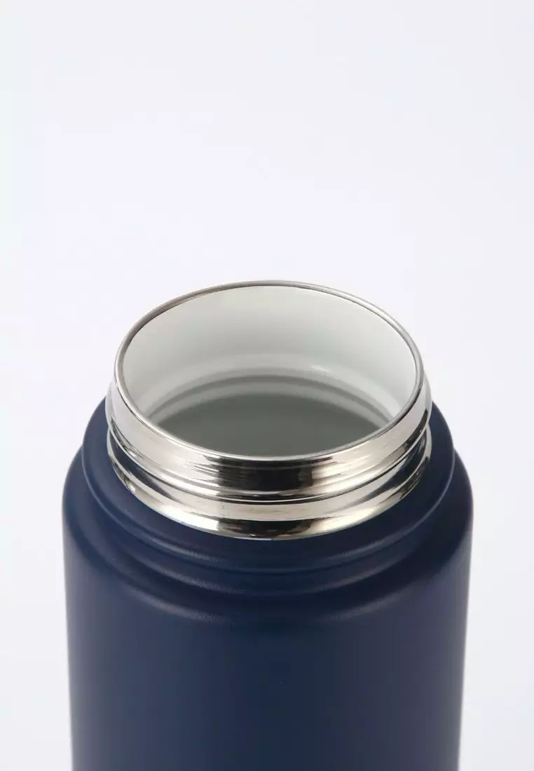 Crossing Urban Ceramic S/S Insulated Screw Cap Sports Bottle With Handle 1000ml - Ink Blue (Dark Blue)