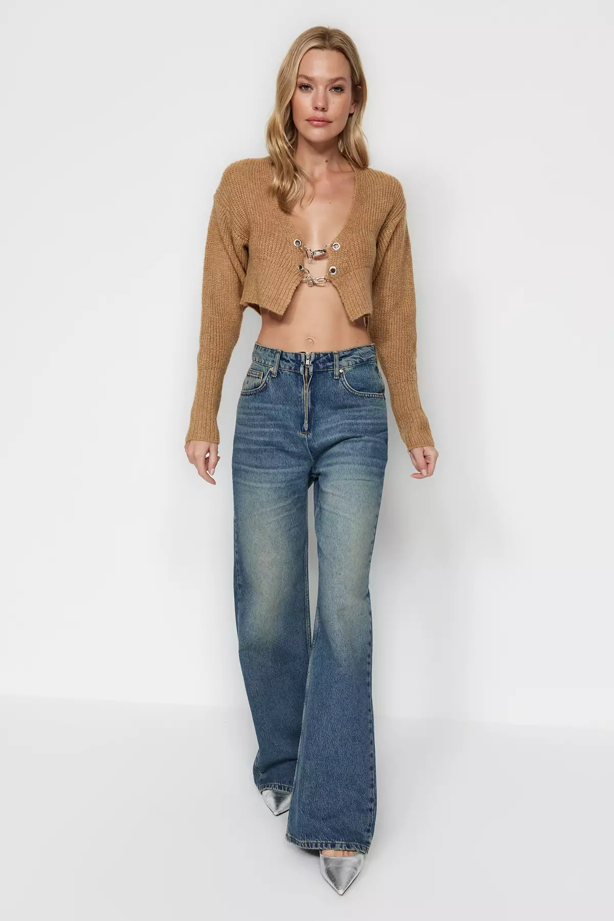 Washed Flare Jeans