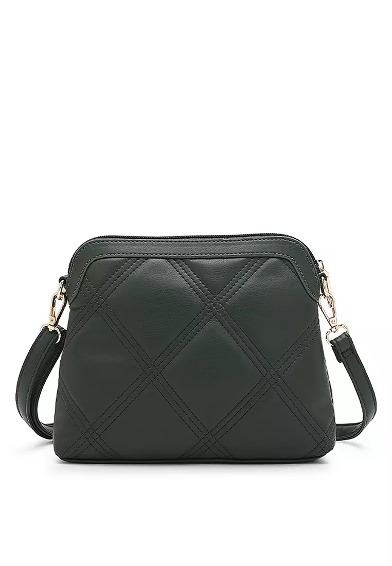 Buy Swiss Polo Quilted Sling Bag / Crossbody Bag Green 2024 Online