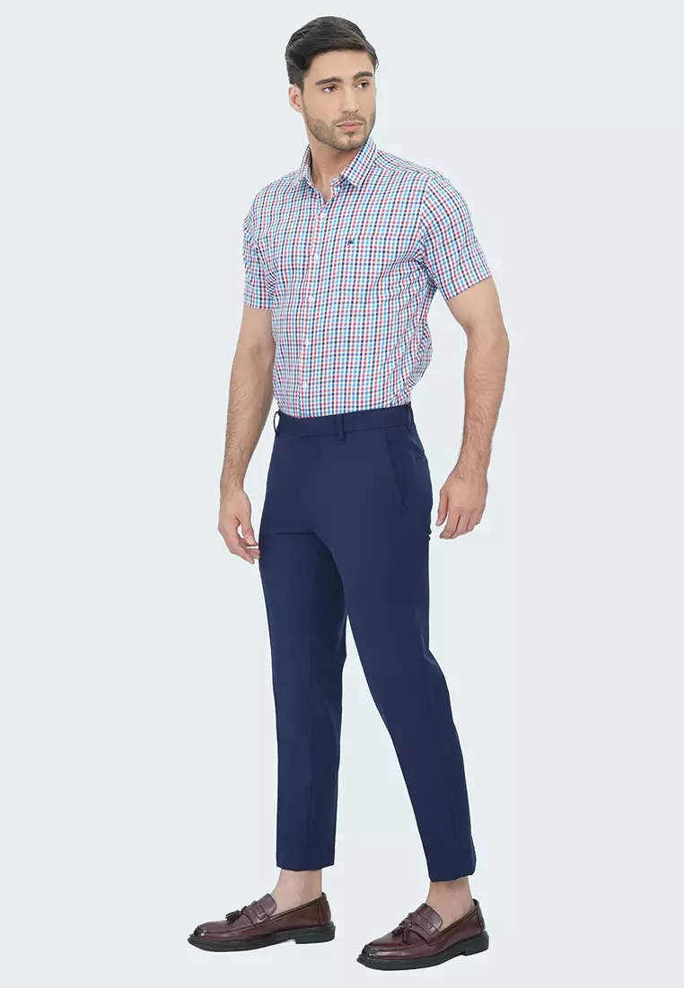 Johnwin - Celana Formal Ankle Pants - Slim Fit - Polyester - Alpha Pants Navy - F.1031.012.127.C