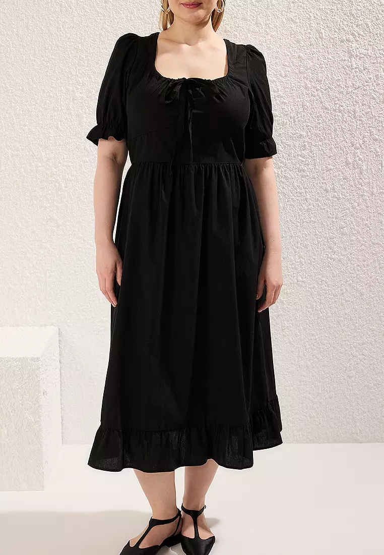 Plus Size Cotton Midi Dress