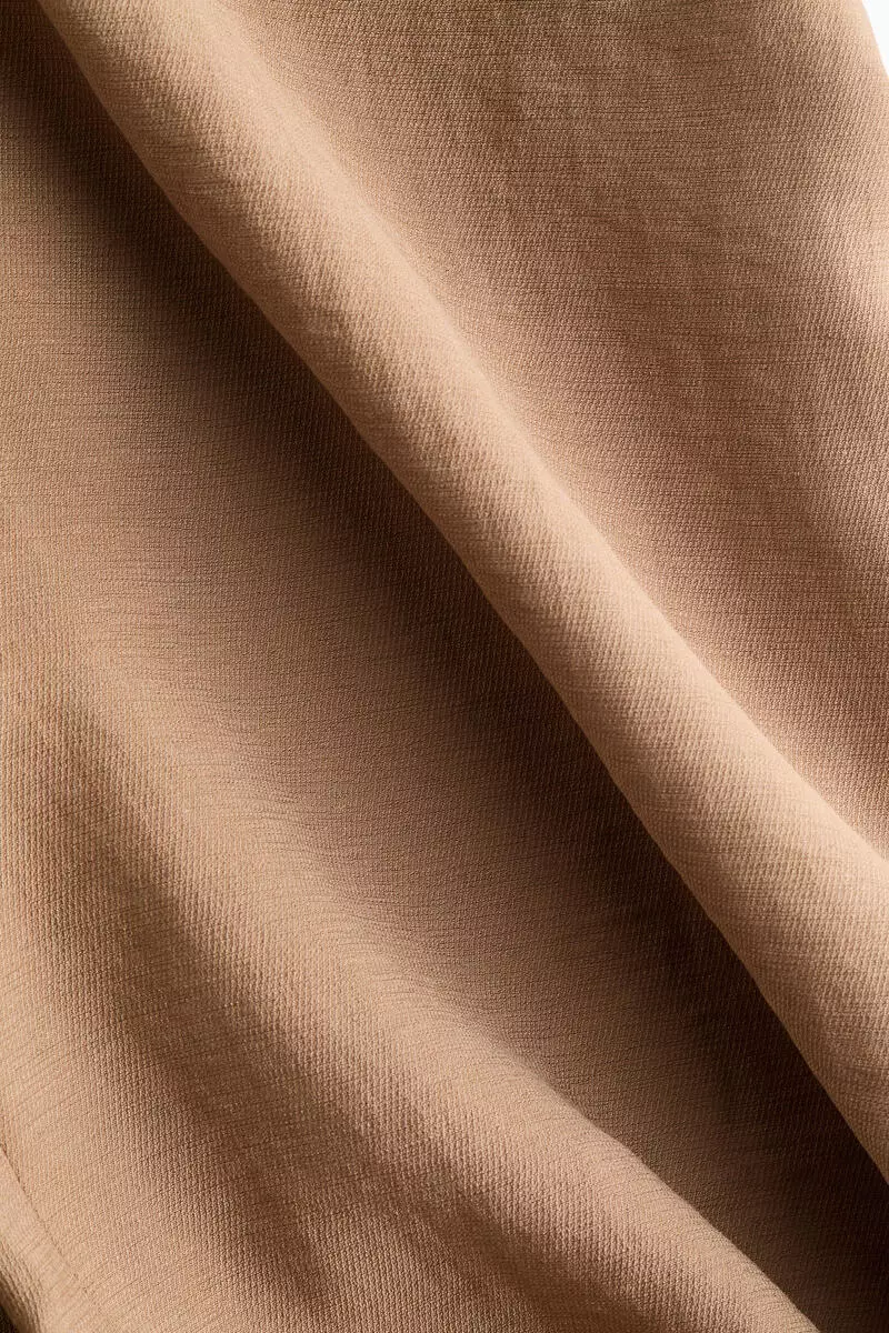 Linen-blend ankle-length trousers