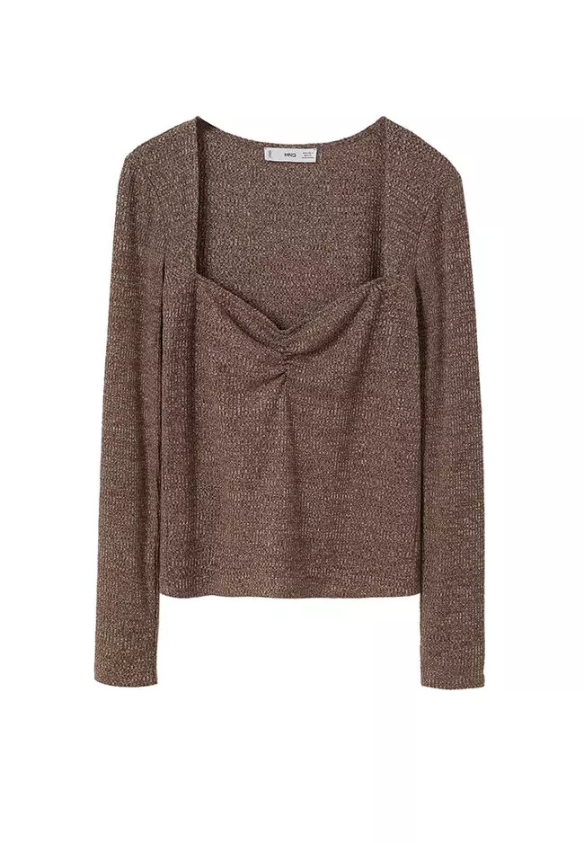 Long-Sleeve T-Shirt With Ruched