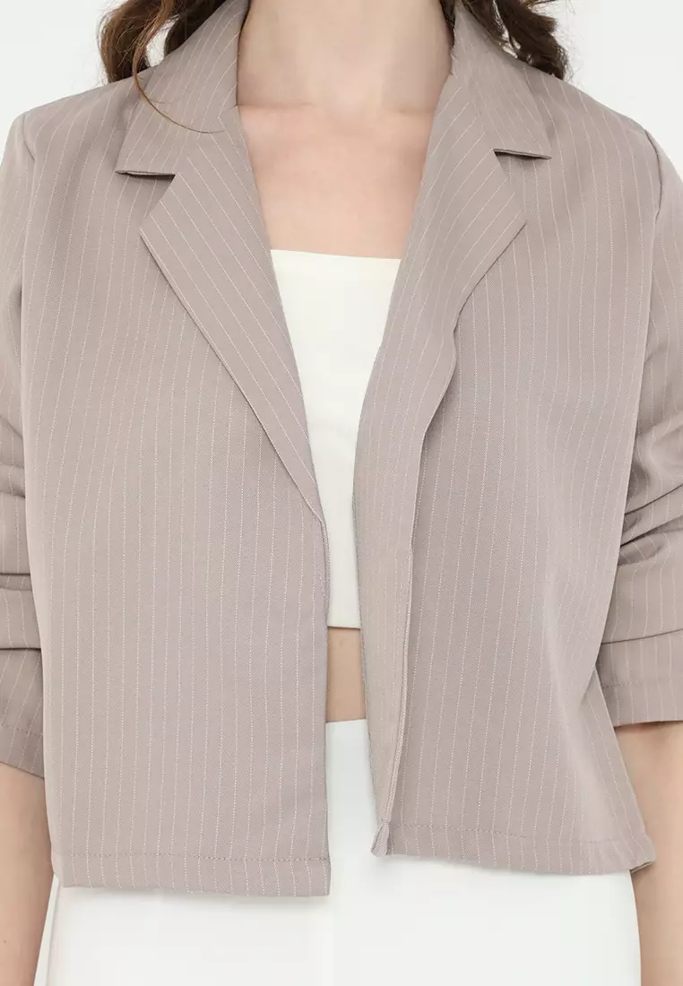 Mannequin Stripe Crop Blazer