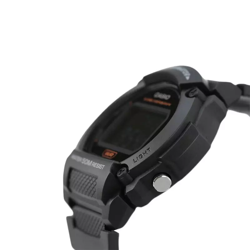Jam Tangan Pria Digital Casio Standard W-219H-8BVDF W219 W-219H Black Dial Grey Resin Band