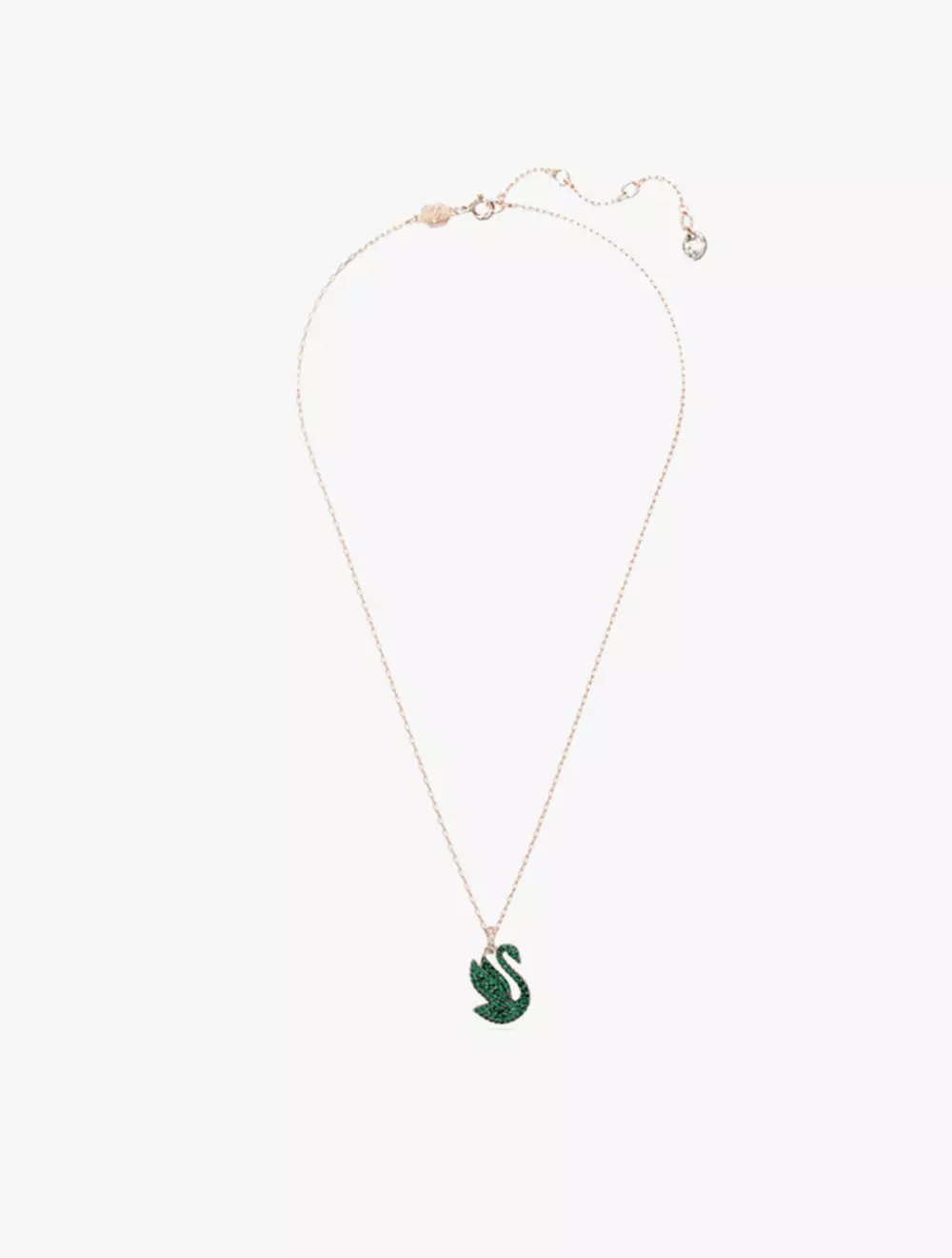 Swarovski Iconic Swan Pendant, Swan, Medium, Green, Rose Gold-Tone Plated - Green