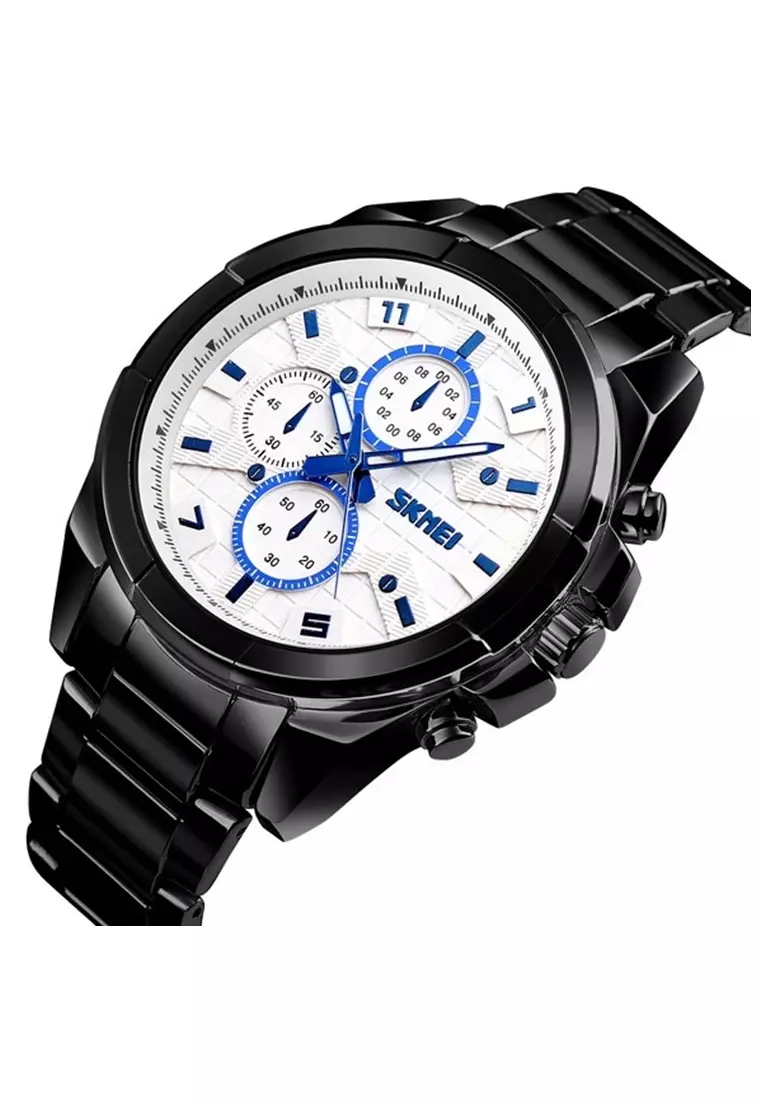 Jam Tangan Kasual Analog Pria Waterproof 30m Strap Tali Material Stainless Steel LR65 ORIGINAL