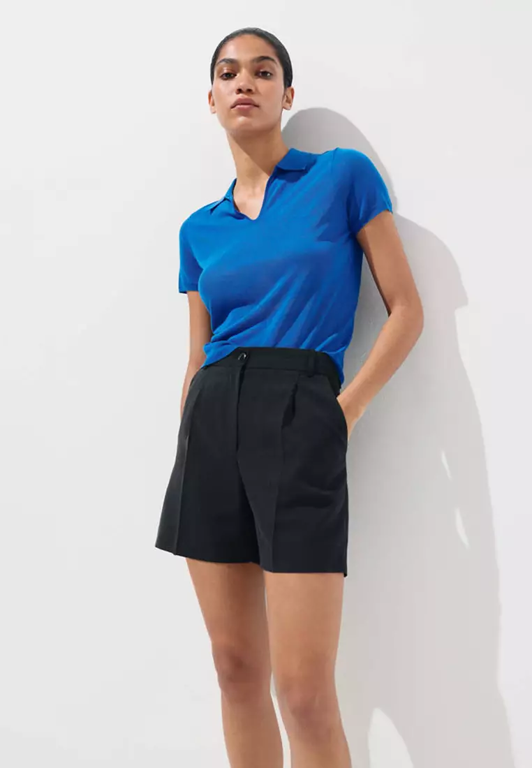 Straight-Fit High-Waist Bermuda Shorts