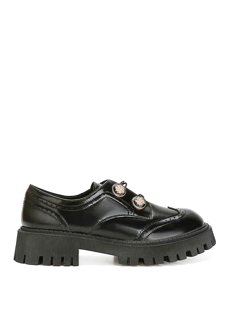 VANSA Stylish Carved Buckle Loafers VSW-F2886-7