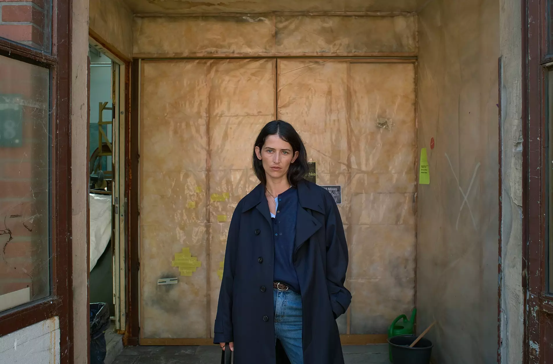 LIEN WOVEN LEATHER BELT organ brown