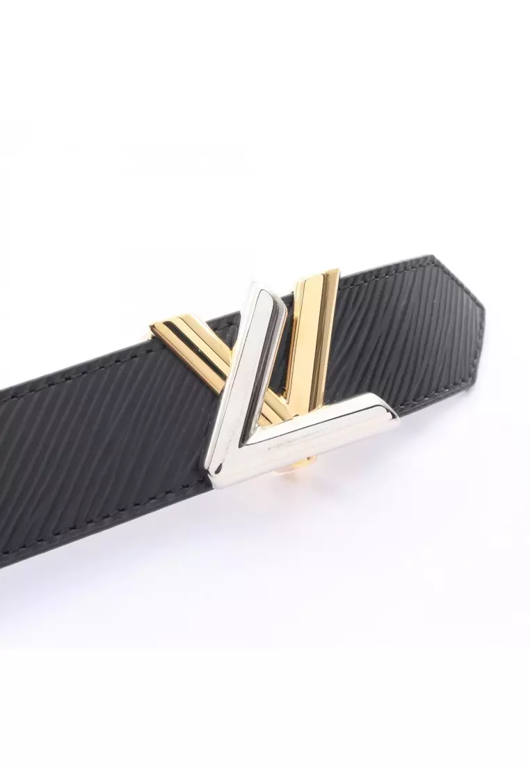 Pre-Loved Louis Vuitton sun tulle twist Epi Combination metal fittings belt leather black