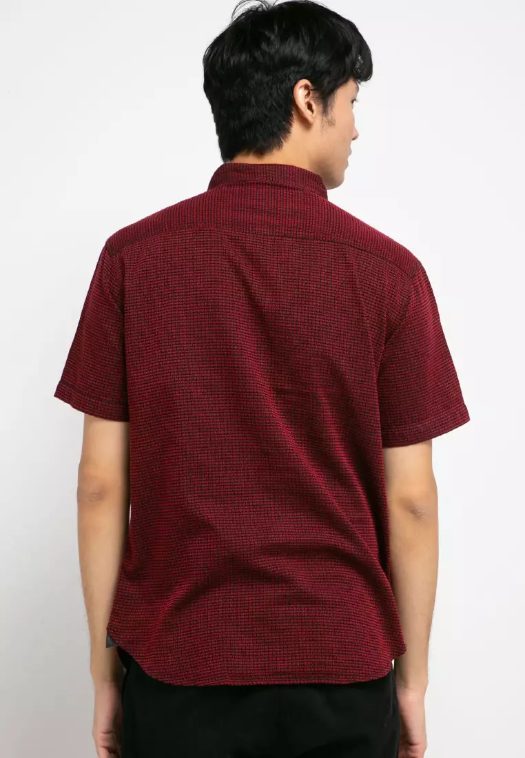 Sharks - Pattern Short-Sleeves Shirt - Red [SGF1215563AA]