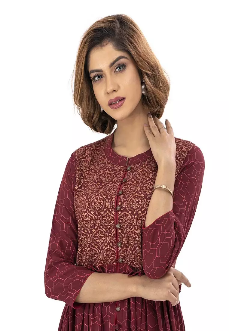 Buy Le Reve Le Reve Maroon Shift Style Tunic Online ZALORA