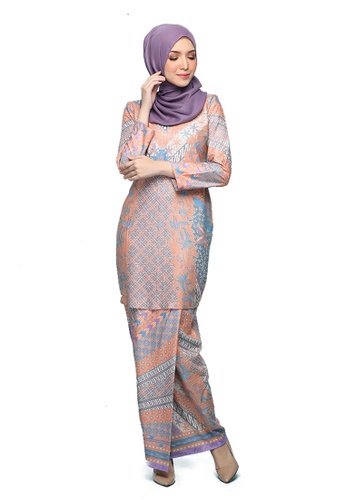 Buy Kurung Ratna from Seri Maharani in Orange and Purple and Multi at Zalora