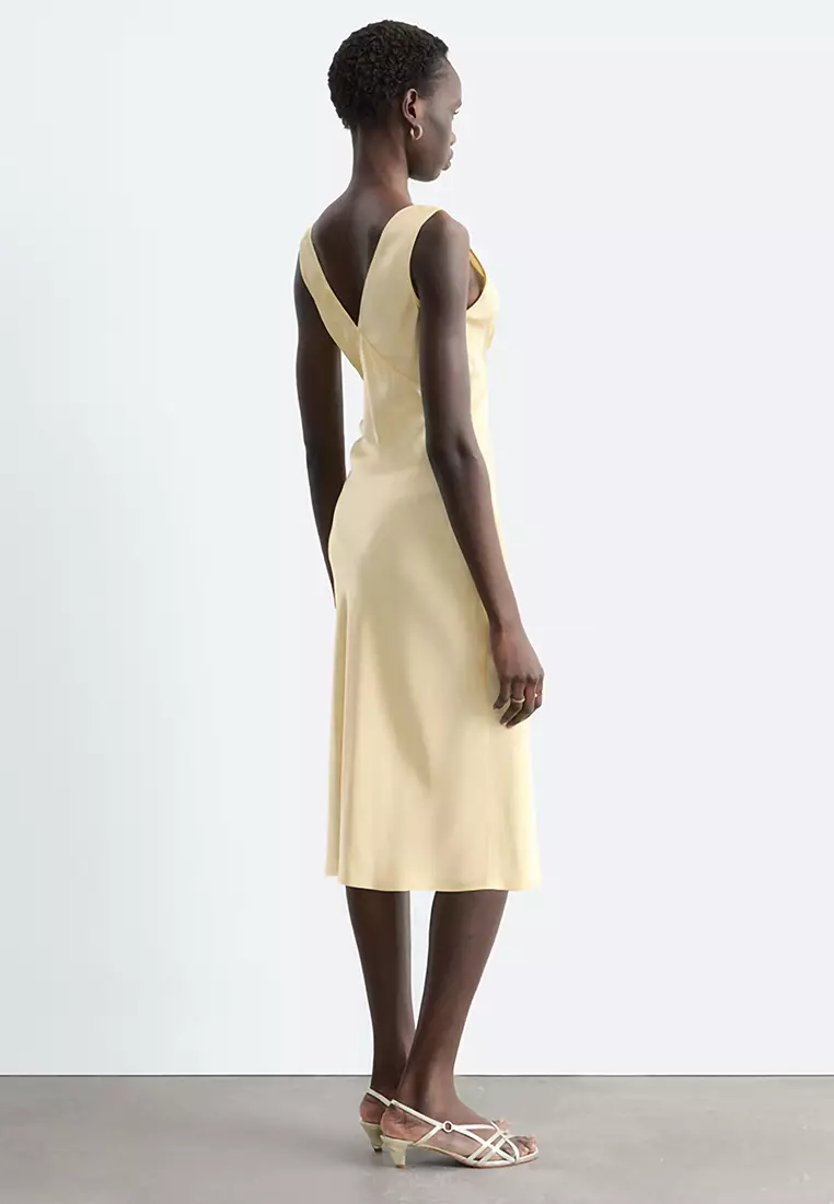 V-Neck Slip Midi Dress