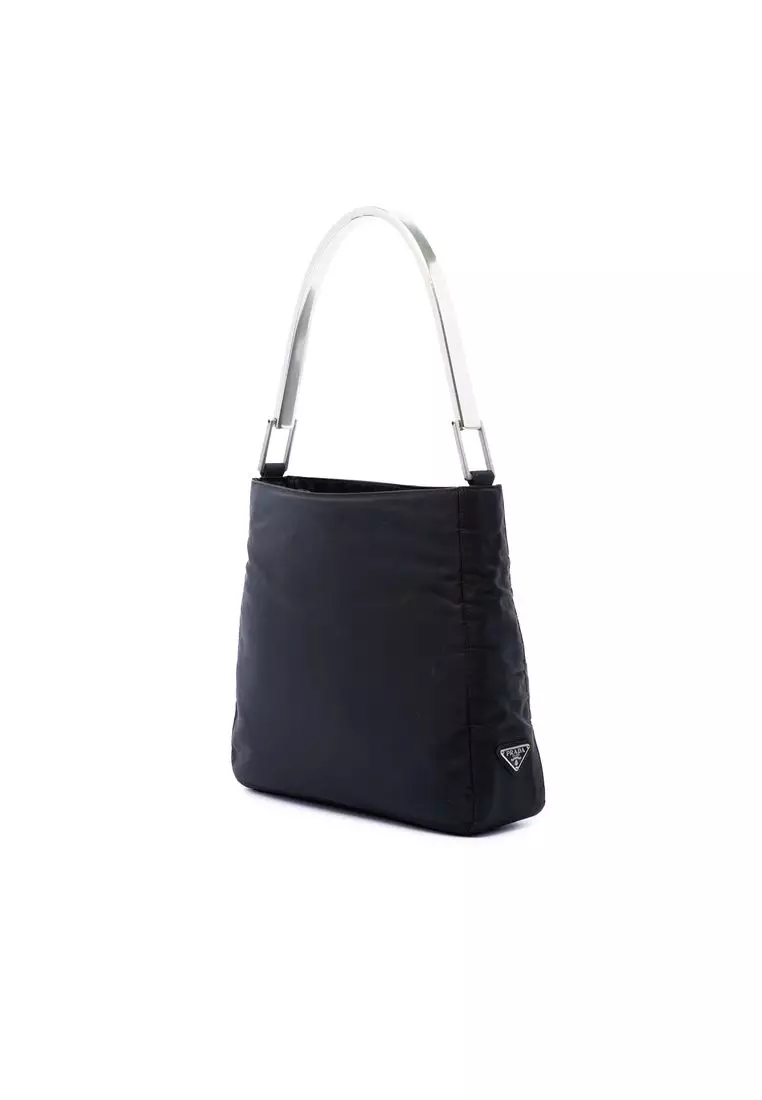 Pre-Loved Prada Tessuto Metal Handle Bag