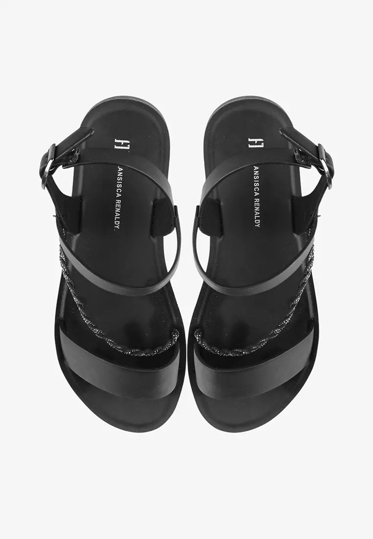Sepatu Sandal Tali Wanita Anti Slip L.Rapunzel Black