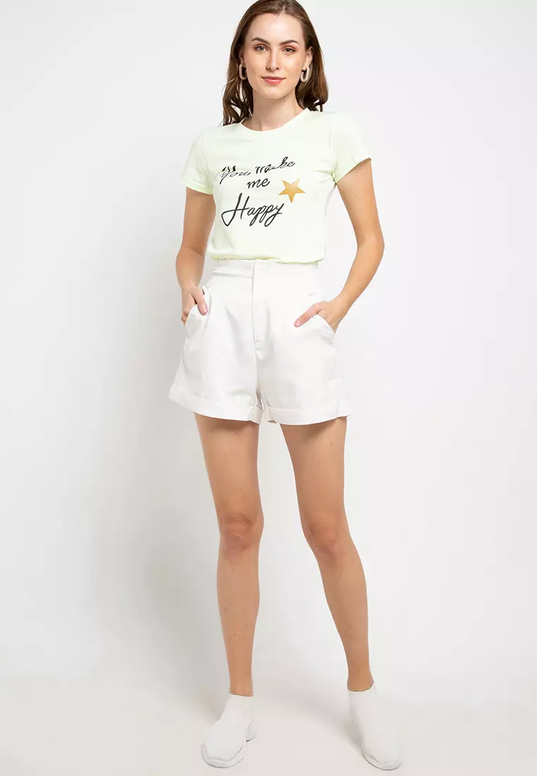 Tshirt Top Atasan Print You Make Me Happy