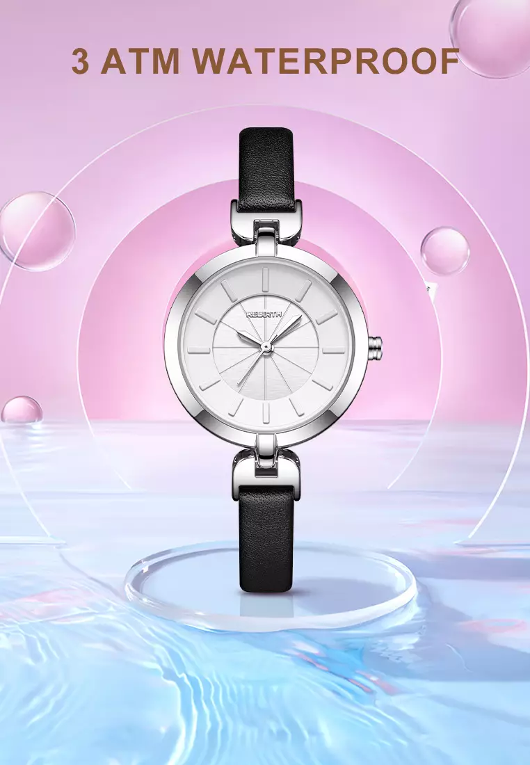 Jam Tangan Wanita Anggun Gaya Tali Kulit Anti Air Kuarsa Jam Tangan Cewek