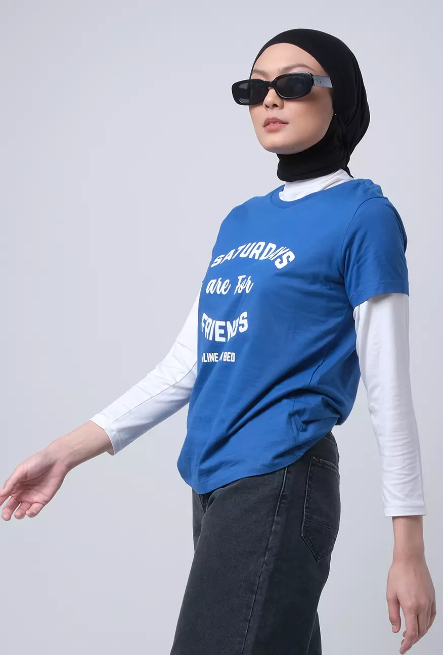 Kaos Wanita Shaw Blue