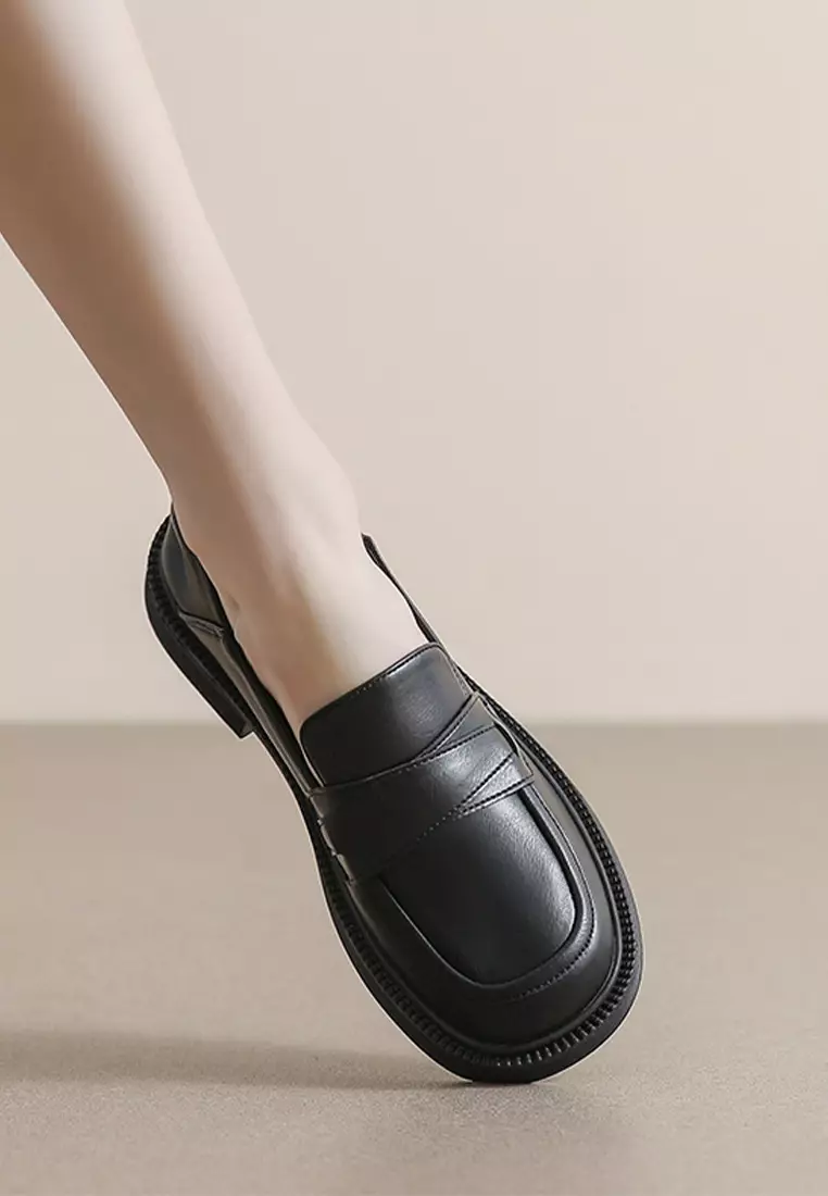 Micofiber Leather Platform Loafers WW919-2