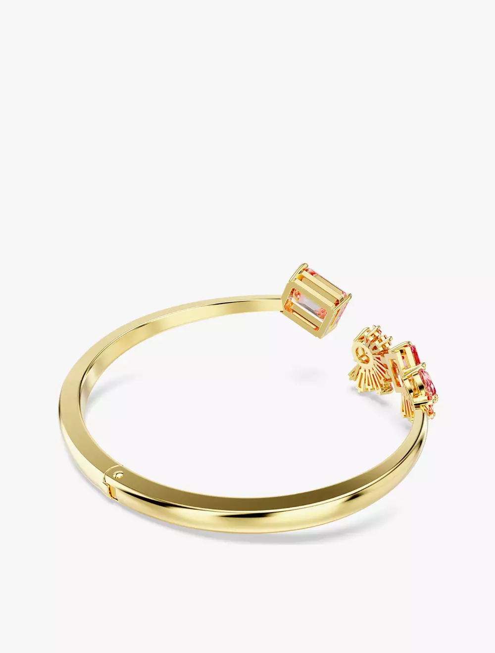 Gema Bangle, Mixed Cuts, Pink, Gold-Tone Plated - S - Pink