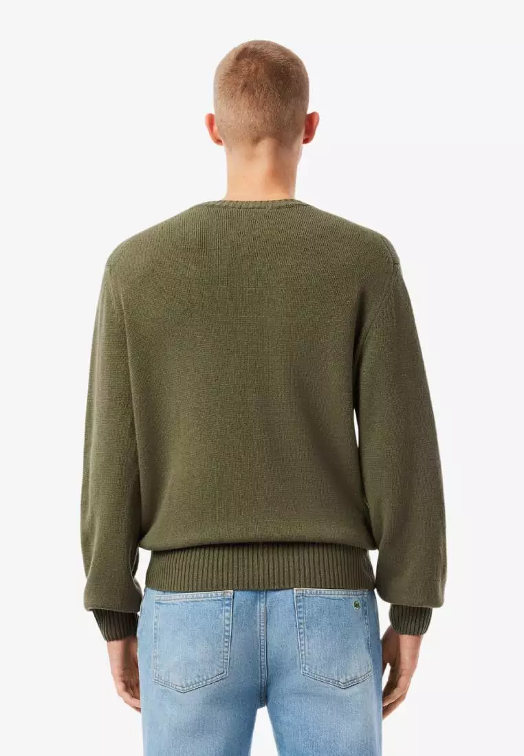 Carded Wool Crew Neck Sweater
