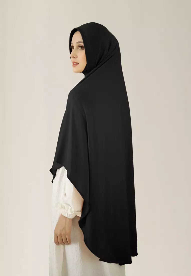 Kanira Bergo | Hijab Instan | Kerudung Umrah Hajj Jumbo - Black