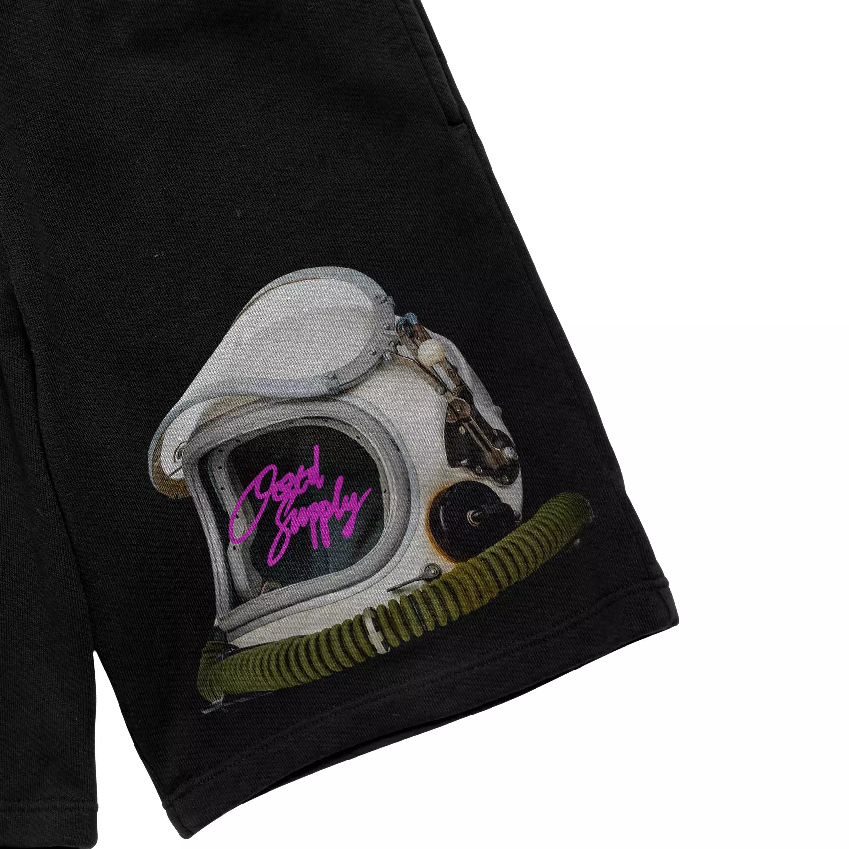 OOTDSUPPLY Short Pants Space Helmet Black | Celana Pendek Unisex