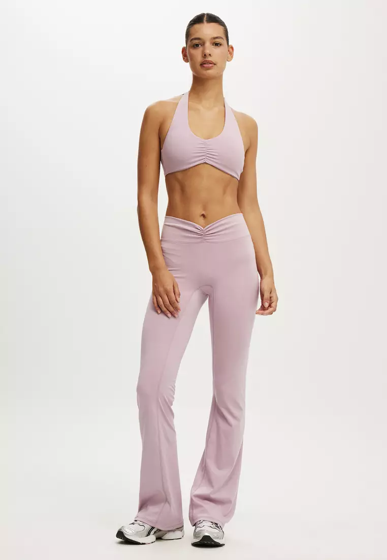 Ultra Soft Scrunch Halter Crop Sports Bra