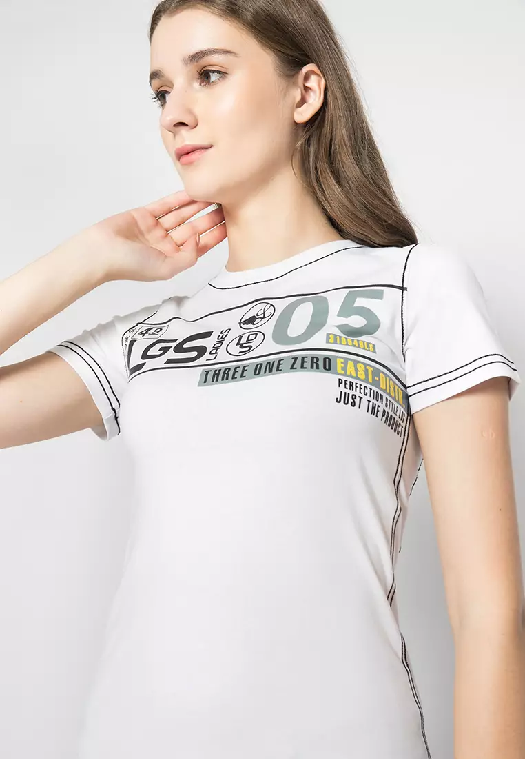 LGS - Kaos Wanita Warna Putih Sablon Gambar LTS.555.T756M.019.C