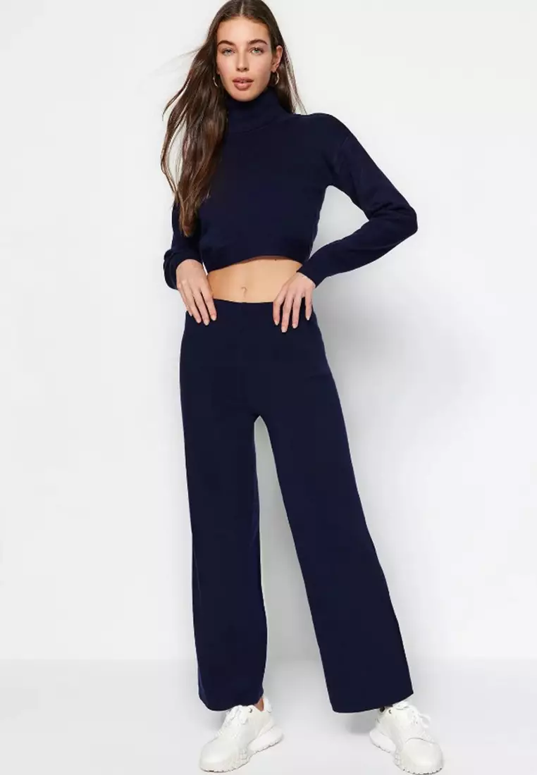 Guess Zoe Wide Leg Pant Navy