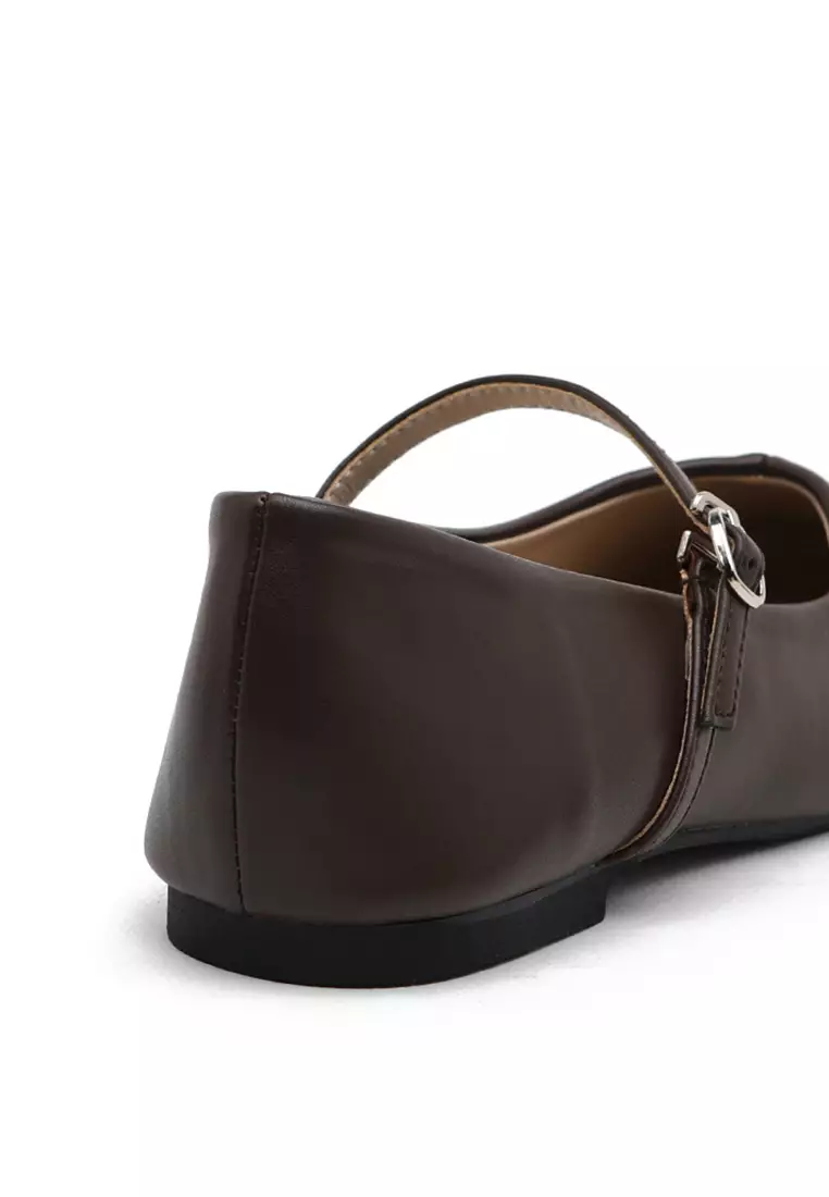 Melliji 方頭拼接瑪莉珍平底鞋 (1cm)