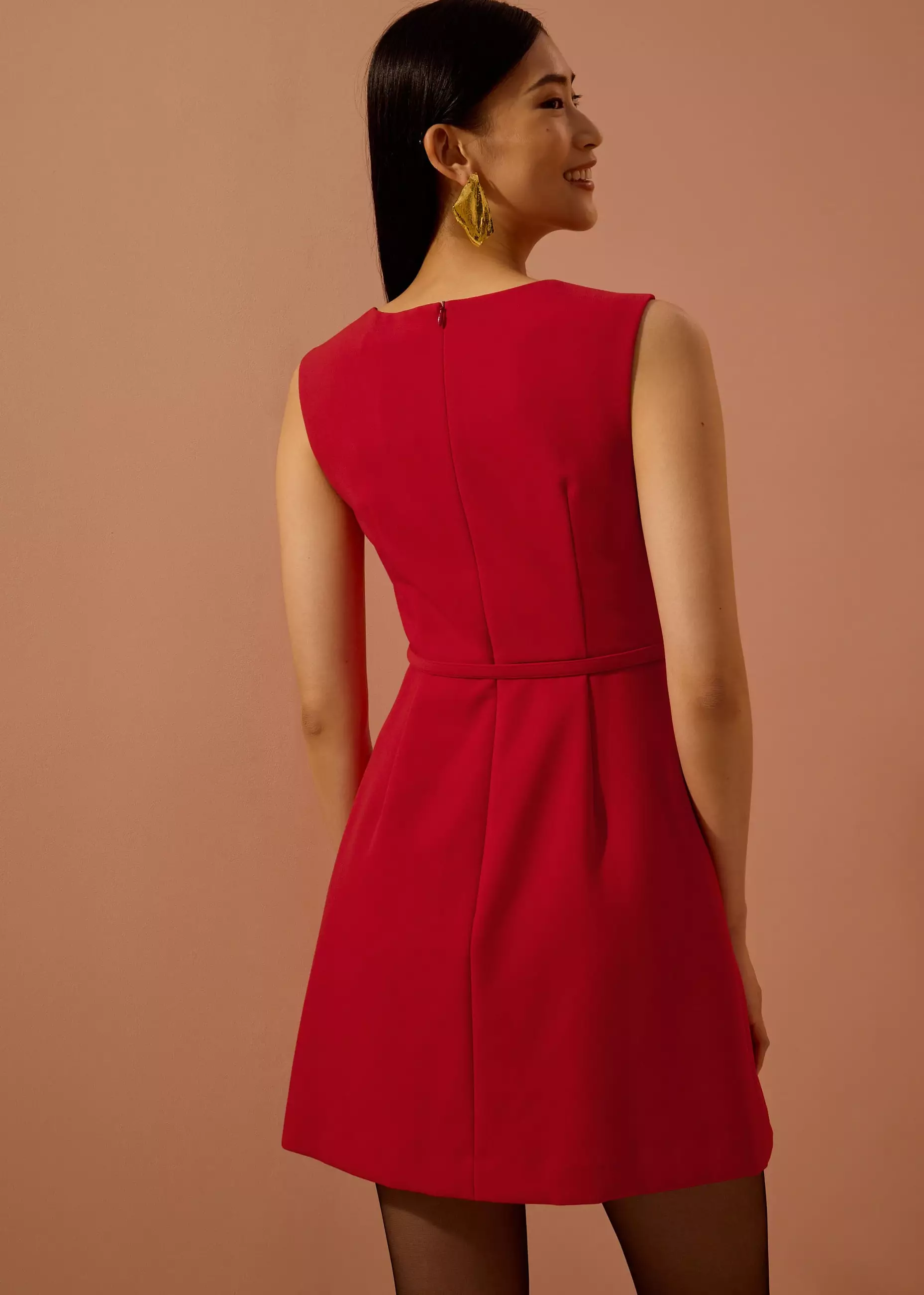Dress Wanita - Sitti Belted A-Line Mini Dress