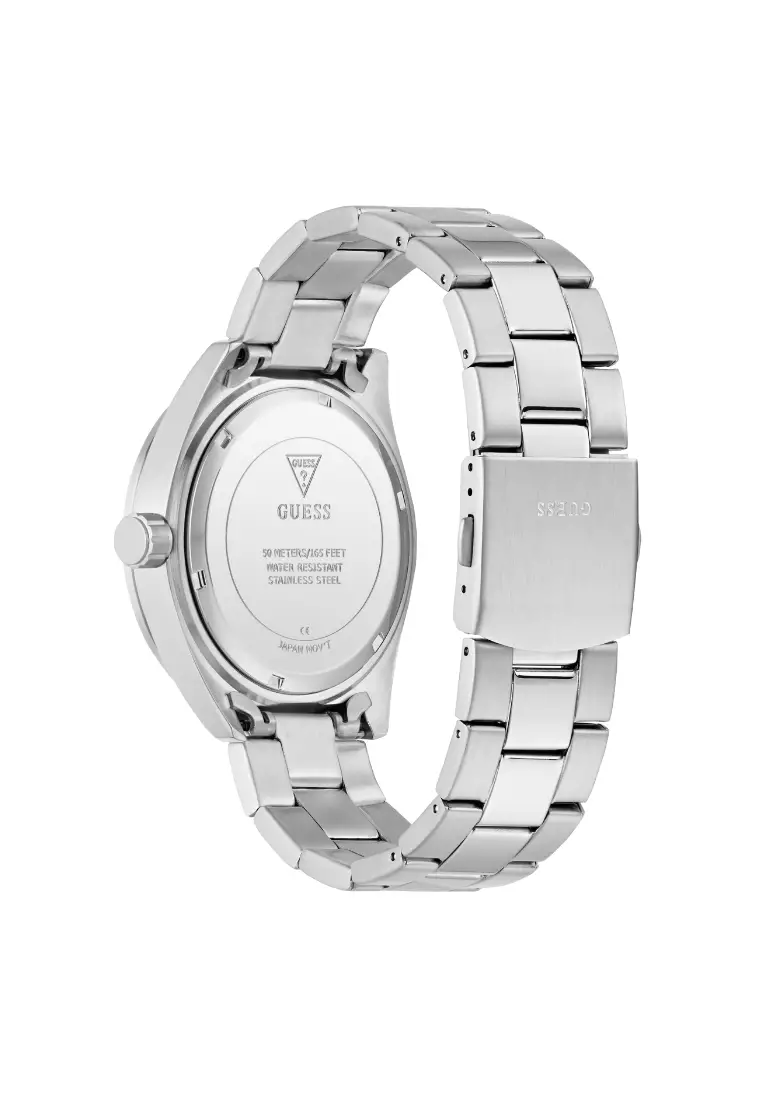 Guess Sport Silver Stainless Steel Analog Quartz Watch For Men GW0904G1