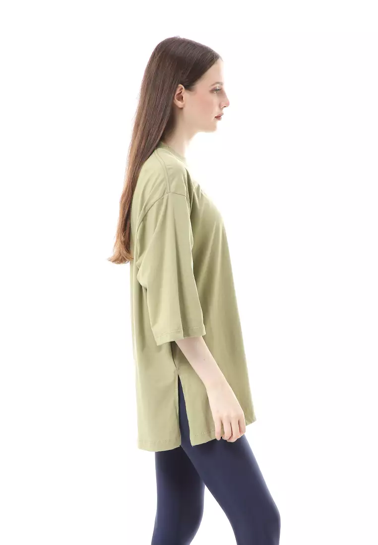 Wina Kaos Atasan Wanita Polos Basic Oversize - Sage Green
